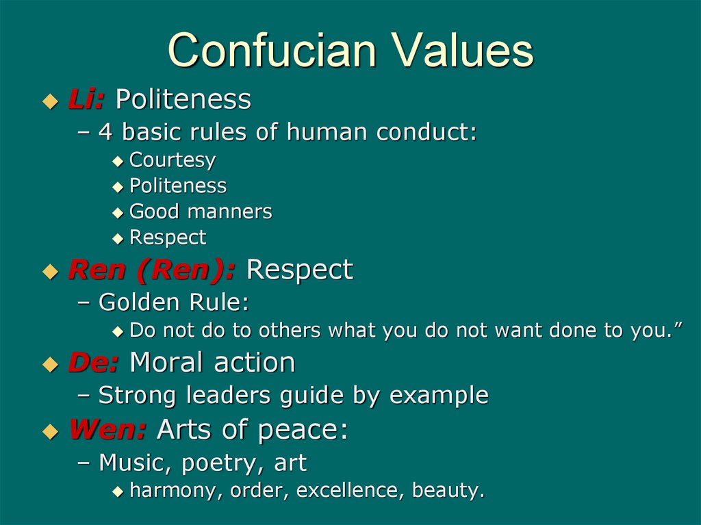 Confucian Values