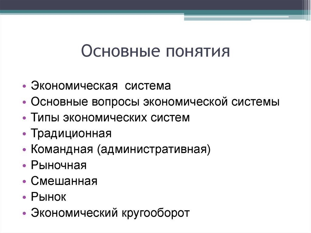 Основные экономические понятия презентация