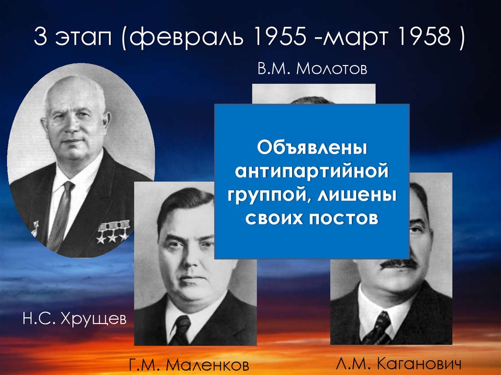 Антипартийная группа. Антипартийная группа Хрущев. Маленков Молотов Каганович. Антипартийная группа Маленкова, Молотова, Кагановича. Маленков после смерти Сталина.