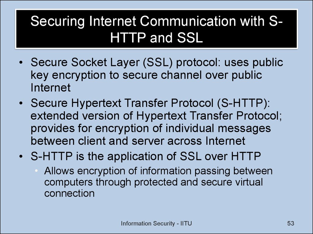 Securing Internet Communication with S-HTTP and SSL