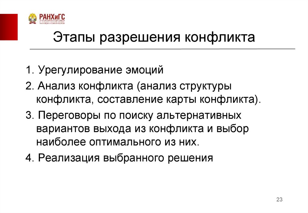 Проанализируйте конфликт план анализа участники конфликта причина конфликта способ разрешения