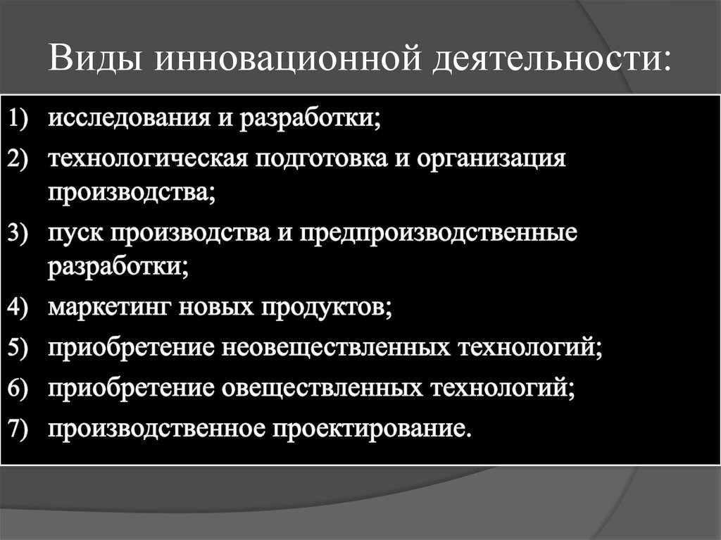 Инновация виды. Виды инновационной деятельности. Основные типы инноваций. Виды инновационной активности. Основные виды инновационной деятельности.