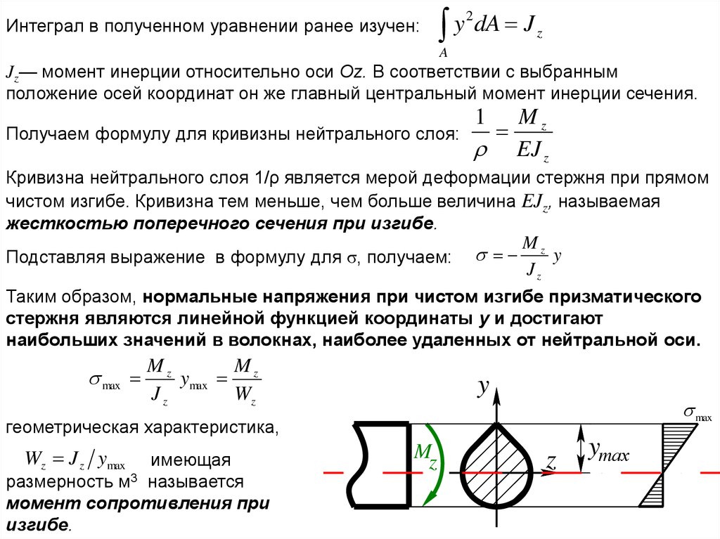 Относительно центральных осей