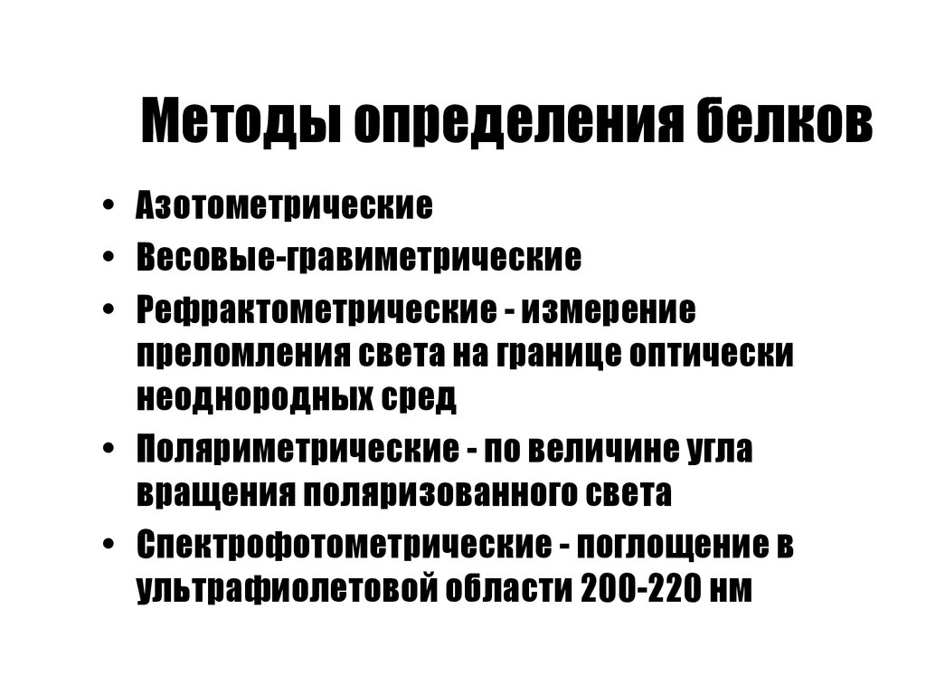 Методы определения белков. Методы определениябелку. Метод определения белка. Методы качественного определения белков.