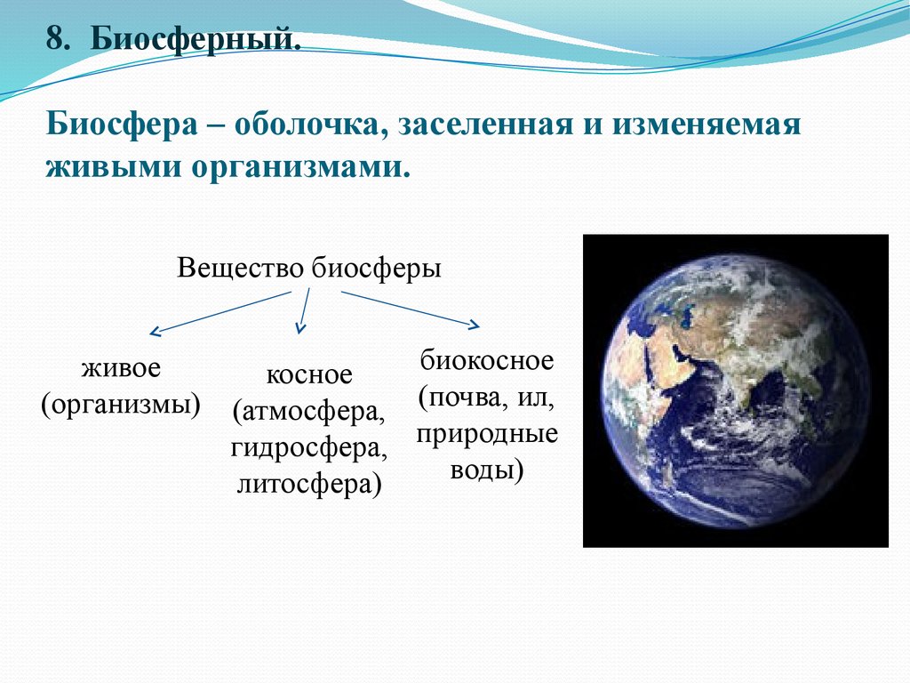 Особая оболочка населенная живыми организмами. Биосферный уровень организации. Вещества биосферы живое косное биокосное. Биосферный уровень организации живого. Биосферный уровень жизни.