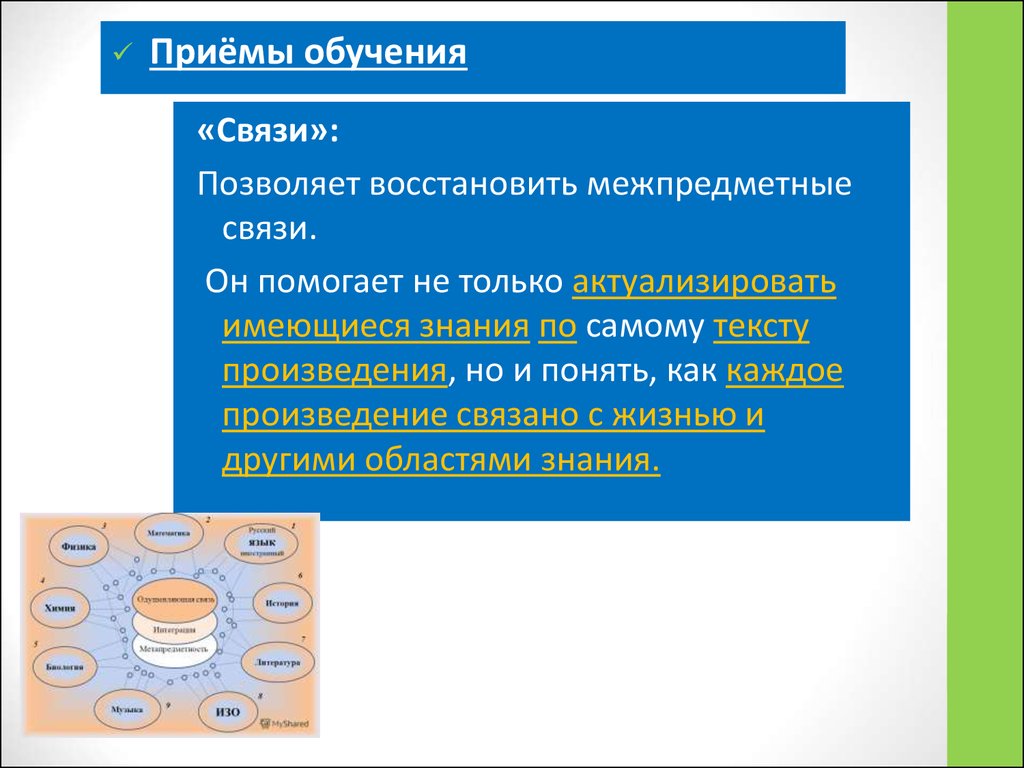 Пр образование пр мудрый пр обладать. Межпредметные связи в обучении.