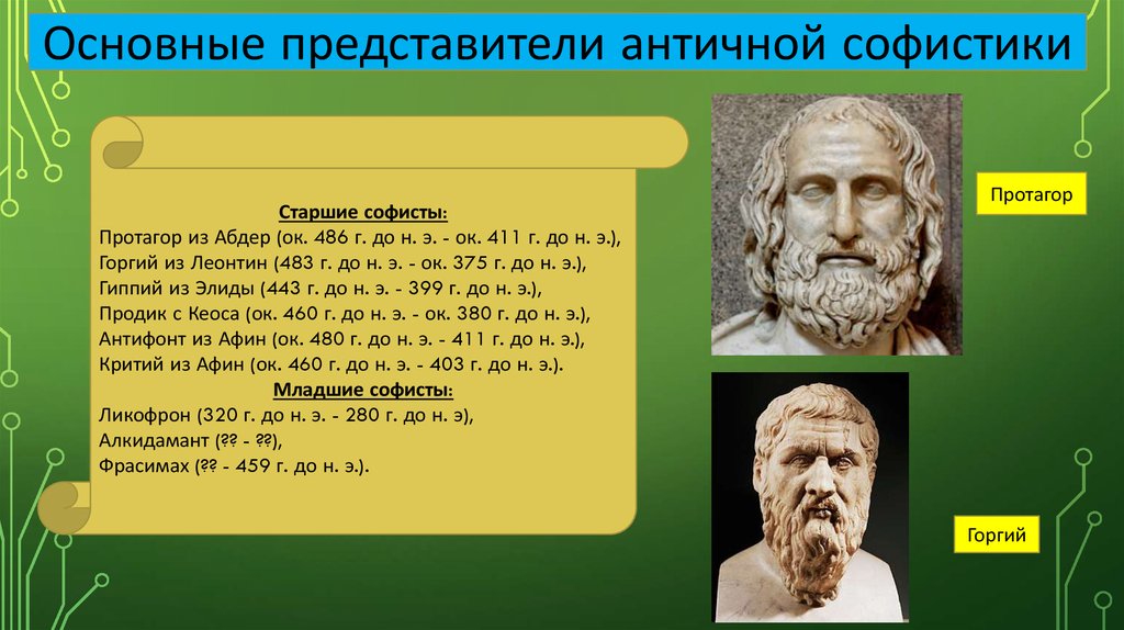 Представитель древней. Протагор школа философии. Софистика Протагор Горгий. Софисты( Протагор, Горгий, Гиппий, продик). Софисты представители.