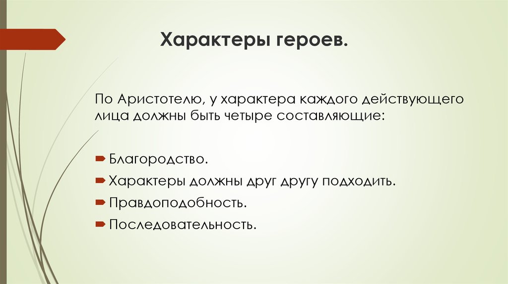 Характер героев. Характер героя. Характеры по Аристотелю. Характер персонажа пример.