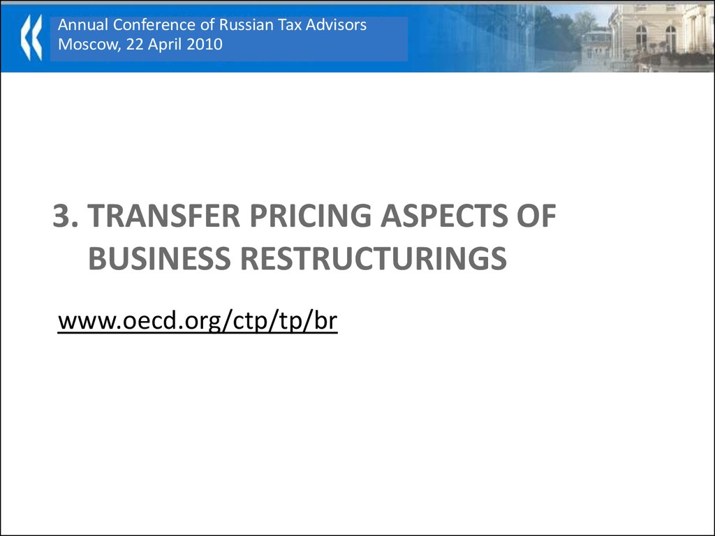 3. Transfer pricing aspects of Business restructurings