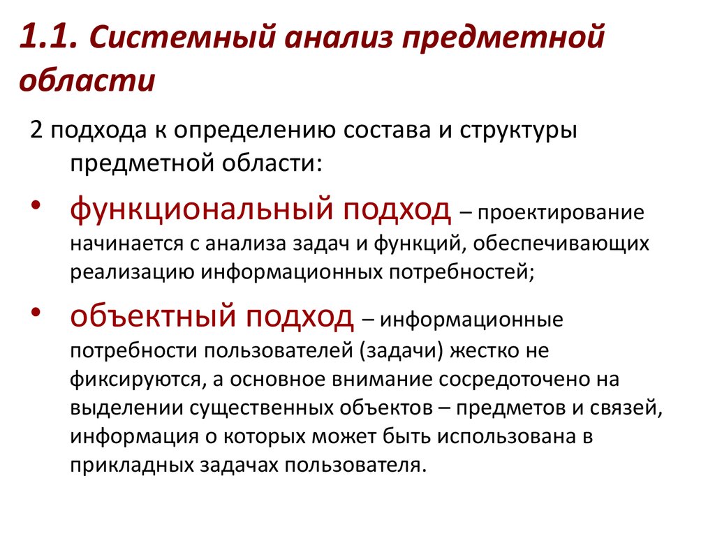 Исследование предметных. Системный анализ предметной области. Задачи анализа предметной области. Предметный анализ.