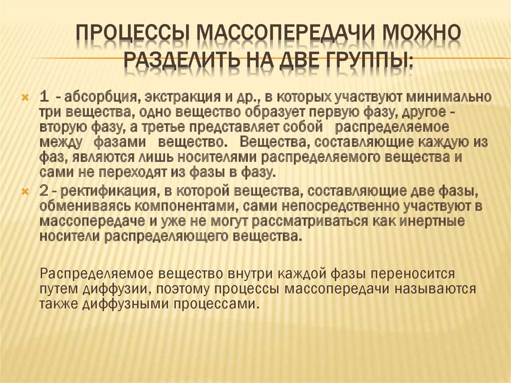 Массообменные процессы презентация