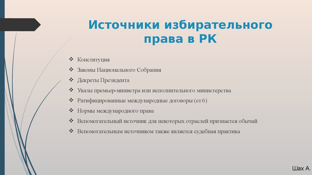 Источники избирательного права в РК