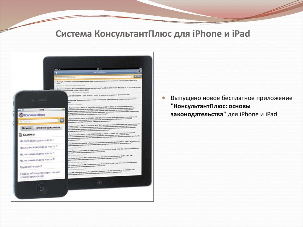 Система КонсультантПлюс для iPhone и iPad