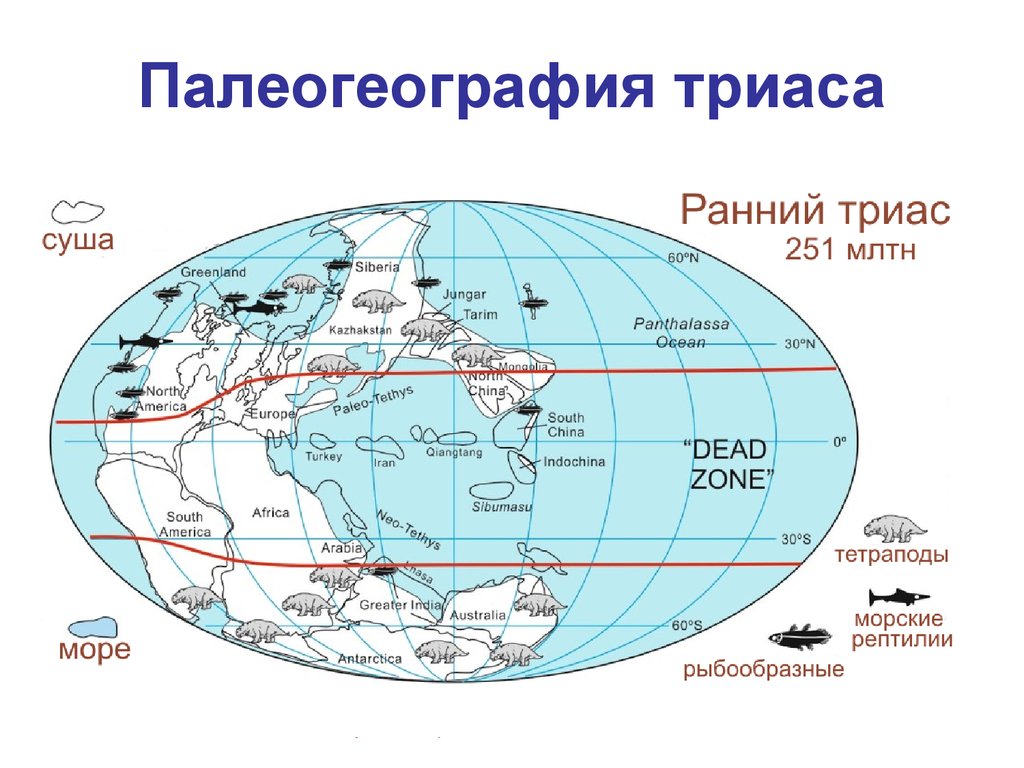 Карта триасового периода