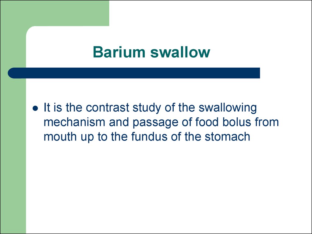 Barium swallow