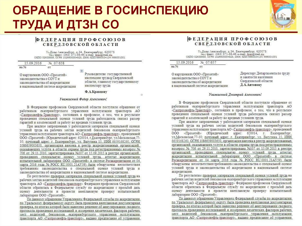 Жалоба на предписание трудовой инспекции образец