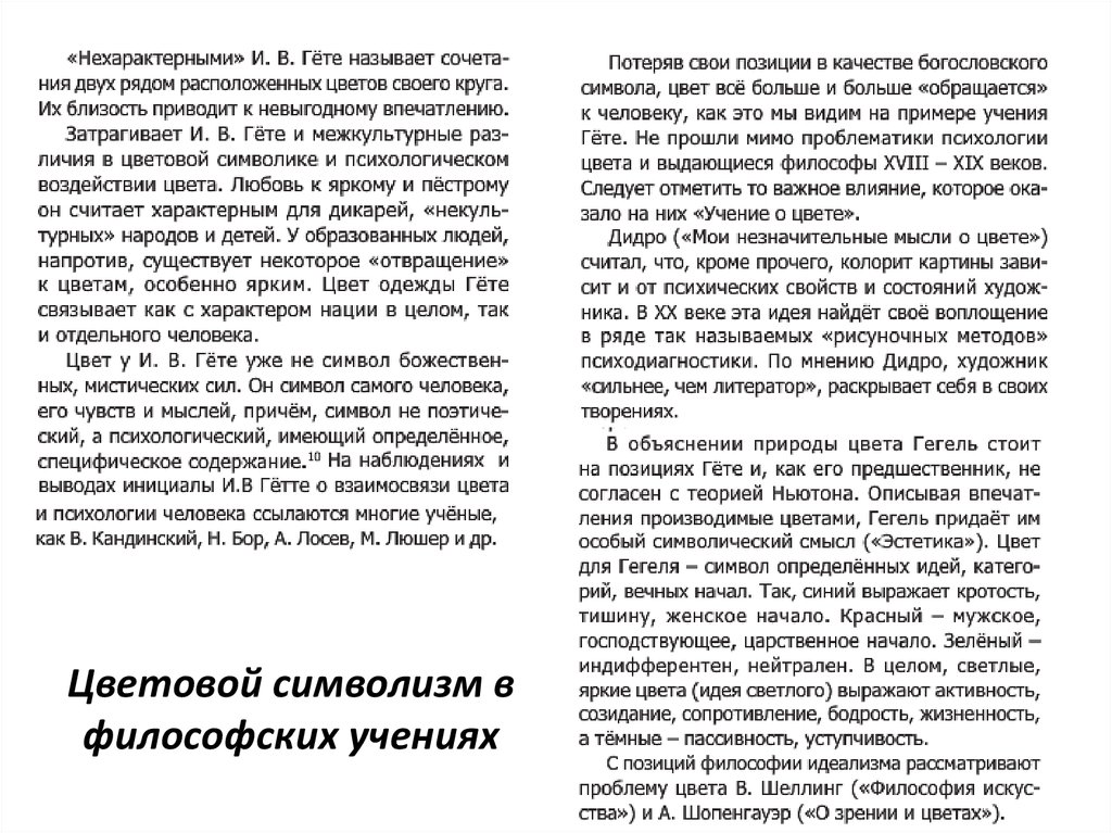 Цветовой символизм в философских учениях