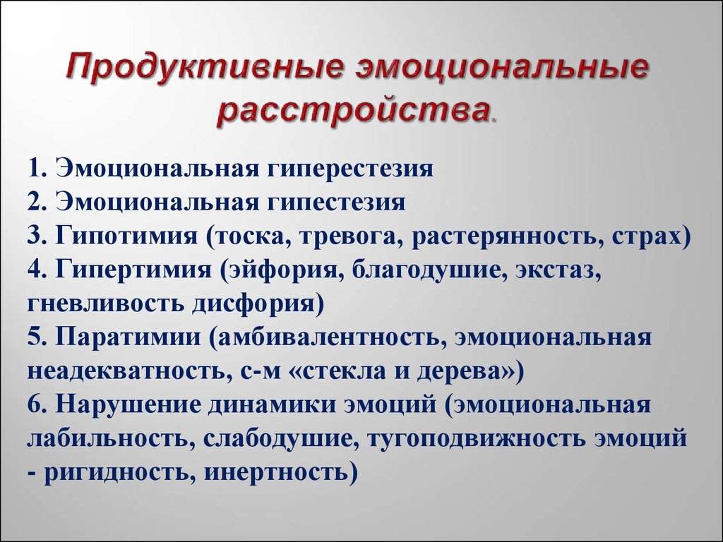 Презентация на тему аффективные расстройства