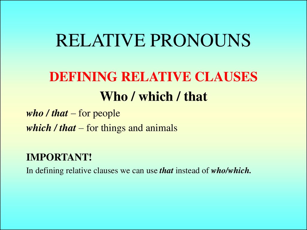 what is a relative pro noun
