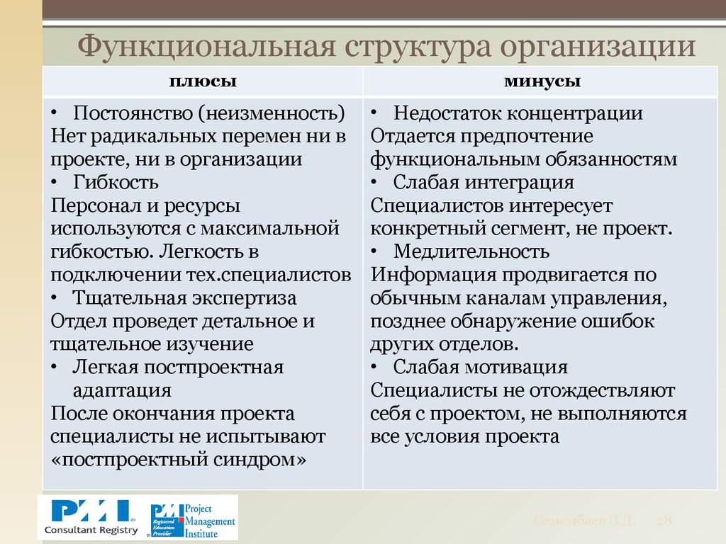 Недостатком функциональной структуры управления проектом является