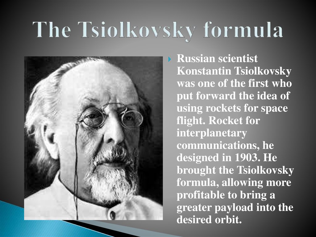 The Tsiolkovsky formula