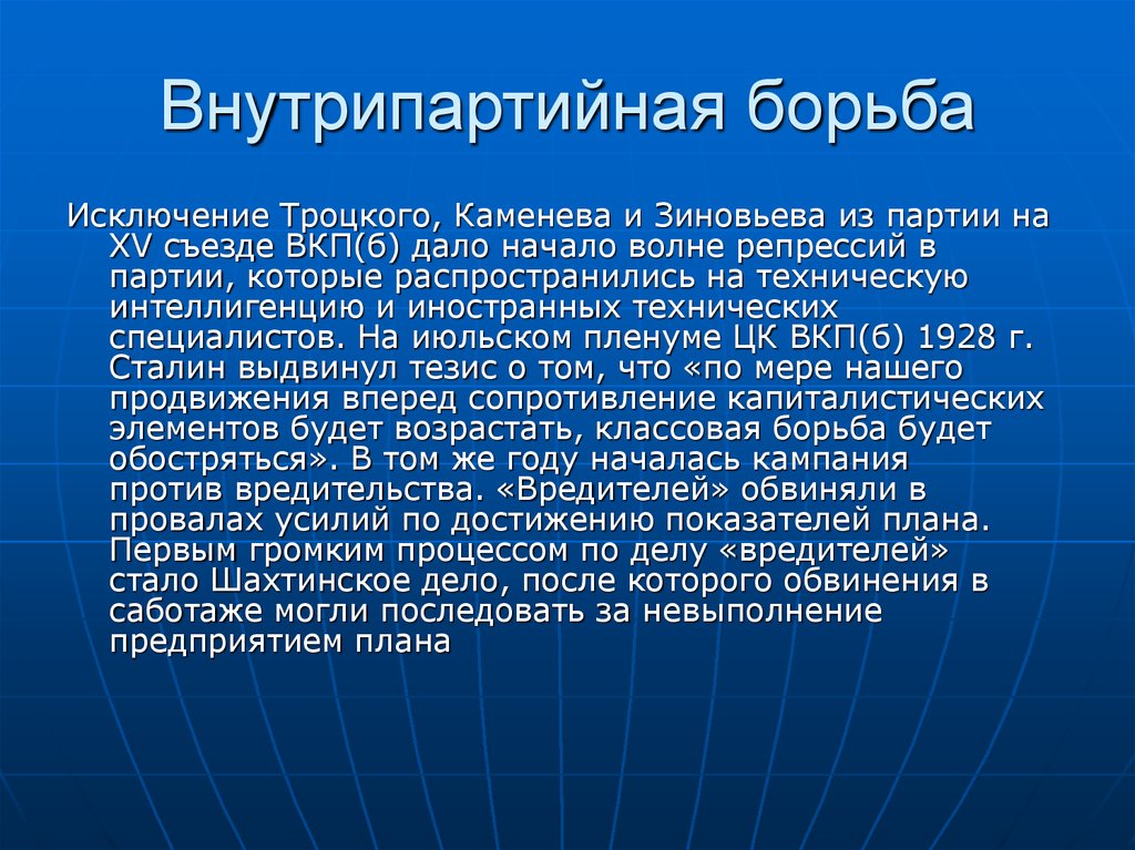 Внутрипартийная борьба