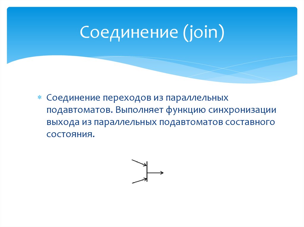 Соединительный переход. Соединение присоединяется единый.