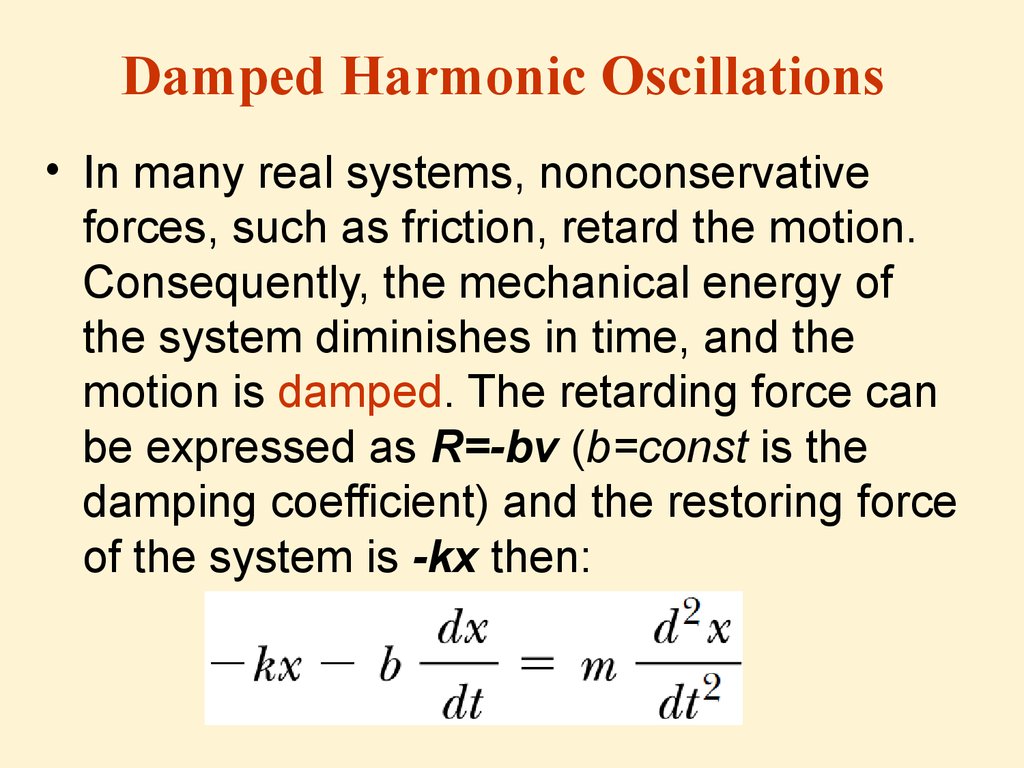 Damped Harmonic Oscillations