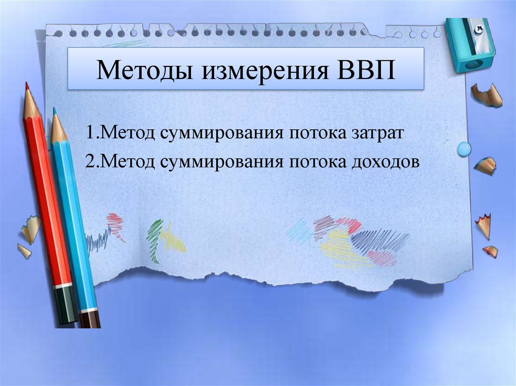 Методы измерения ВВП - презентация онлайн