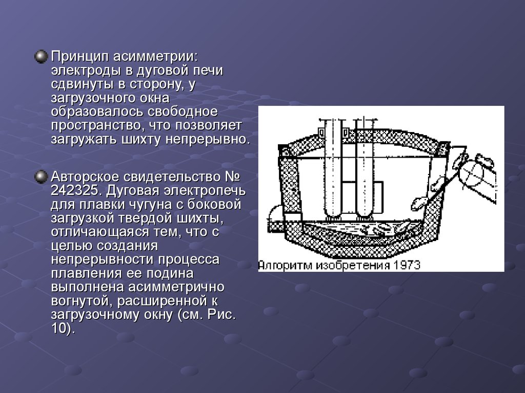 Печь для плавки чугуна кроссворд. Электрод дуговой печи. Электрод для электродуговой печи. Принцип асимметрии. Принцип асимметрии примеры.