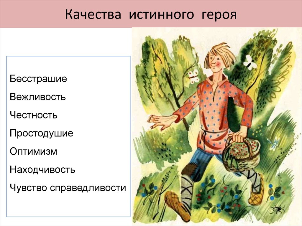 Характеристика героев хорошее. Качества истинного героя. Качества подлинного героя в сказках. Герой сказка находчивость. Простодушие.