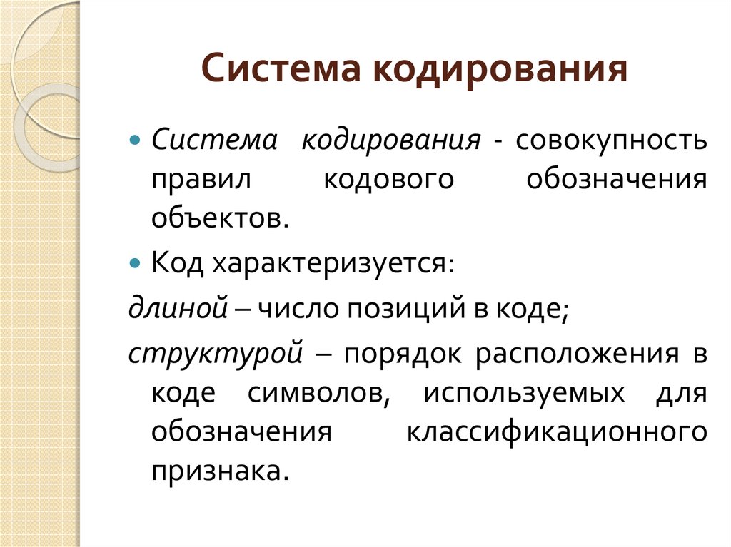 Системы кодирования