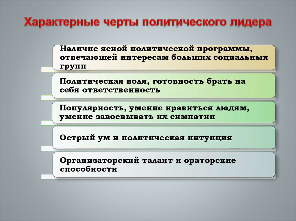 План по политическому лидерству