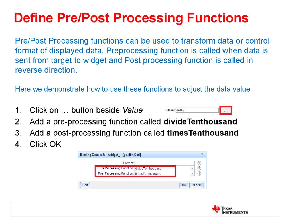 Define Pre/Post Processing Functions