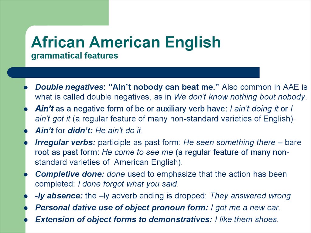 African American English Definition 