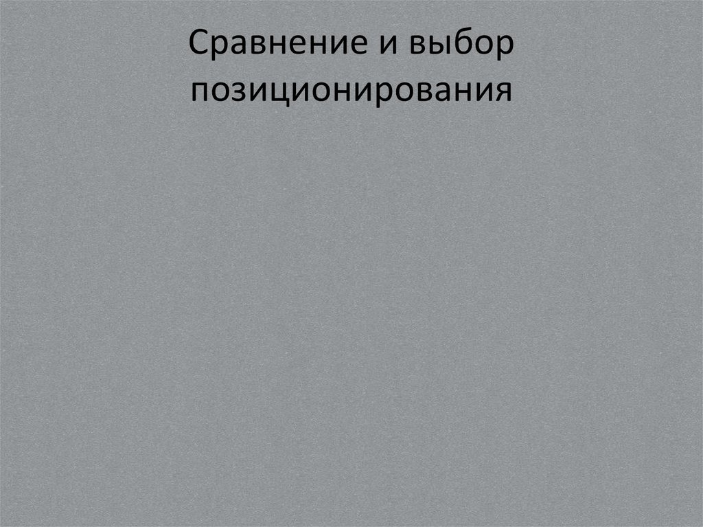Сравнение и выбор позиционирования