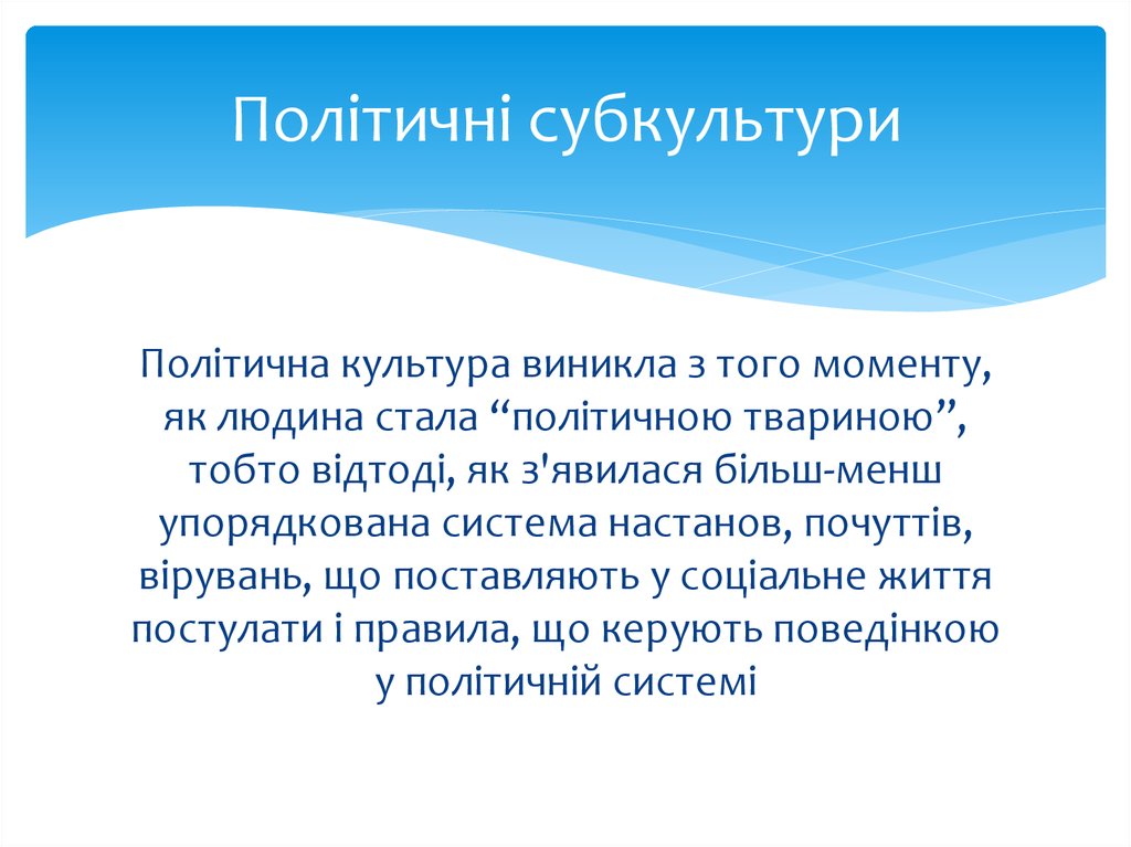 Політичні субкультури