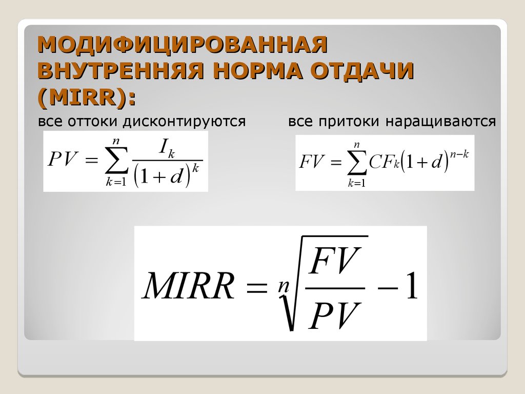 Норма pi инвестиционного проекта