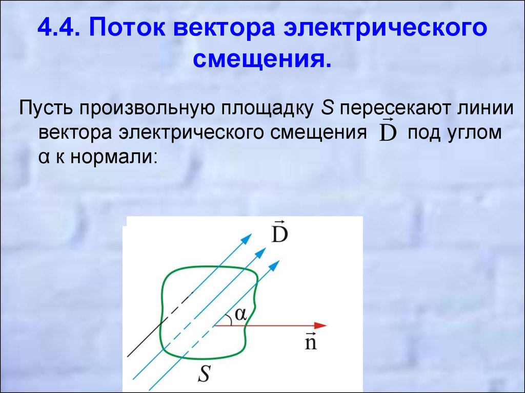 Вектор электрического смещения. Поток вектора электрического смещения через замкнутую поверхность. Поток электрического смещения. Поток электростатического смещения d через поверхность s.. Поток вектора электрического смещения через поверхность s.