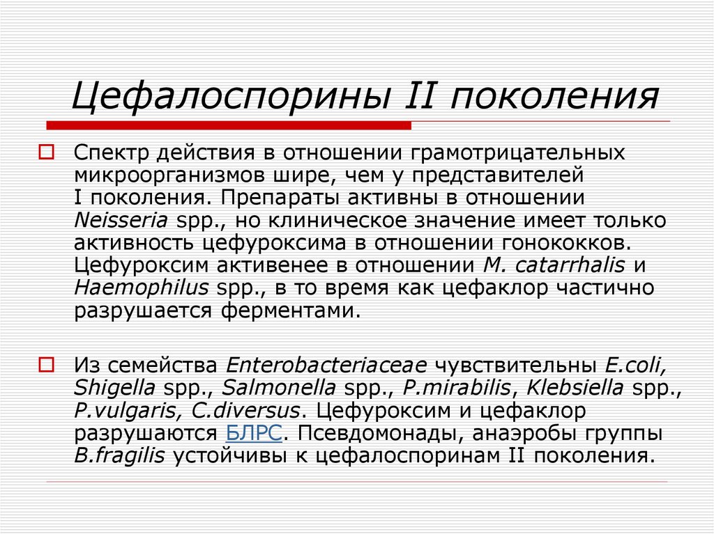 Цефалоспорины клиническая фармакология презентация