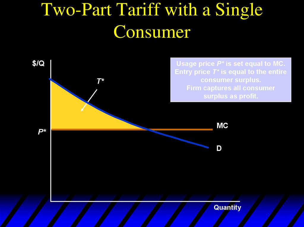 Two-Part Tariff with a Single Consumer