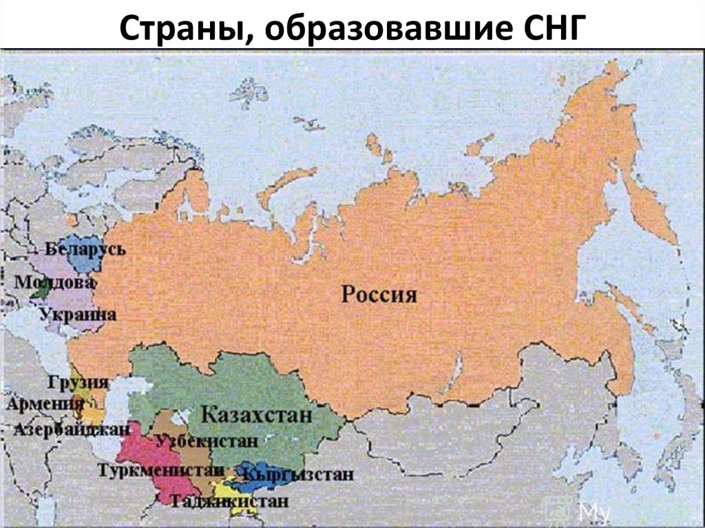 Карта снг с границами республик