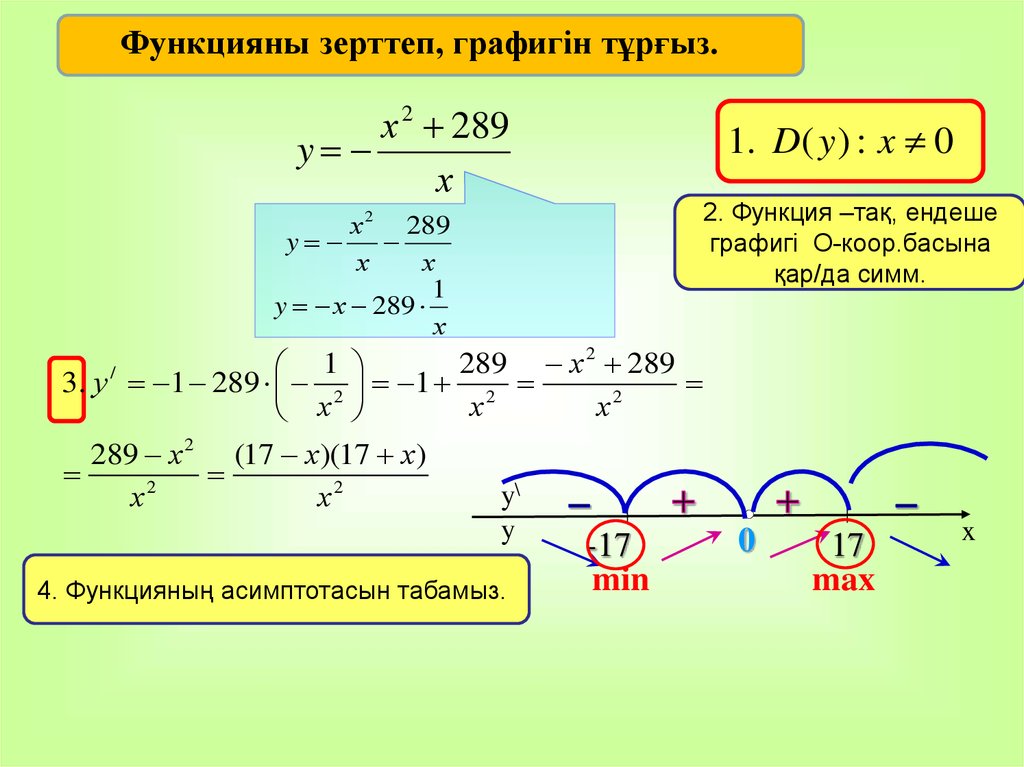 Математика 10 сынып. Функция графигінің асимптоталары 10 сынып ҚМЖ. Туындының қолданылуы презентация. Функцияны4 графиг3н салу y=x^2. Презентация функцияның туындысы.