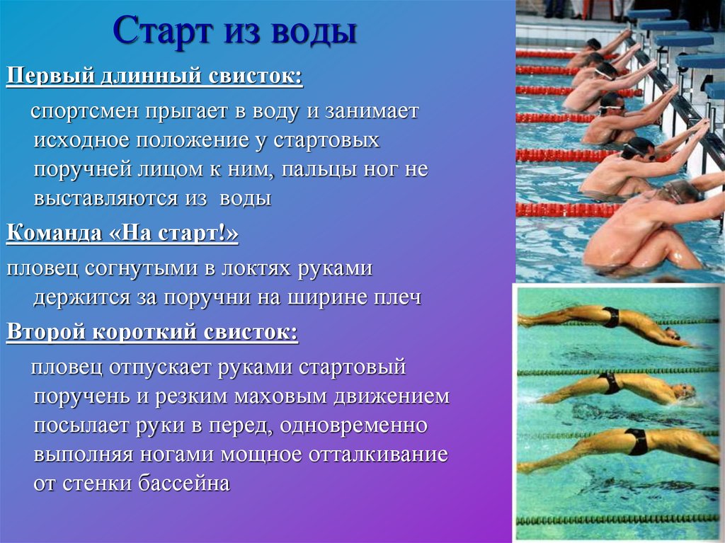 Воду положение. Способы старта в плавании. Техника старта из воды в плавании. Обучение стартам в плавании. Технике стартов в плавании.