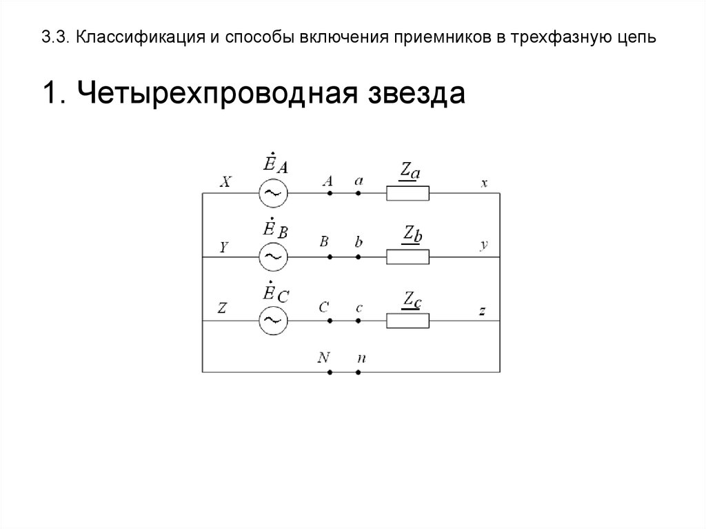 Четырехпроводная звезда схема