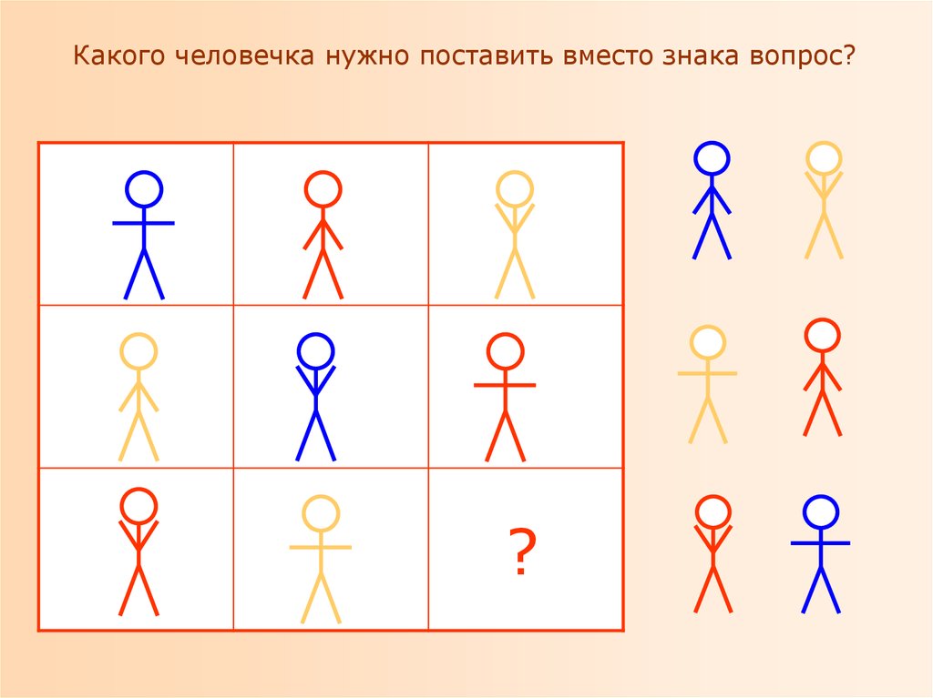 Логические символы каждый. Логическая задача с человечками. Магический квадрат с фигурами. Задания на логику для детей человечки. Квадрат человечек.