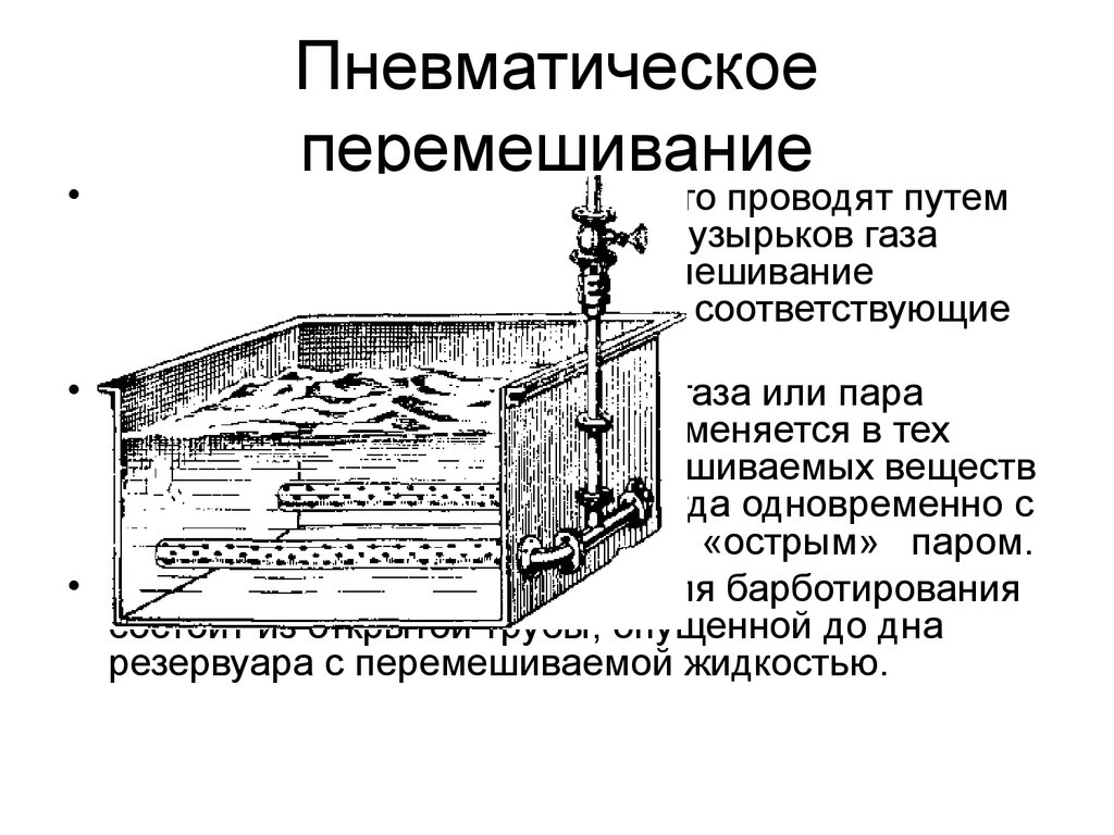 Пневматический способ перемешивания схема