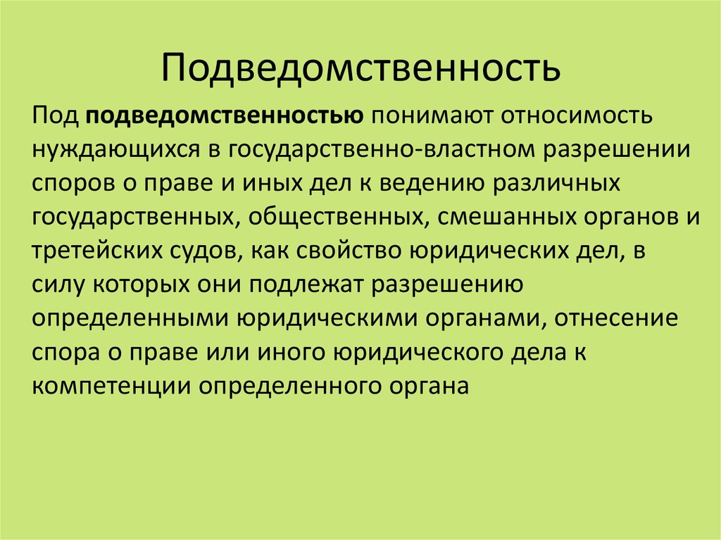 Подведомственность и подсудность презентация