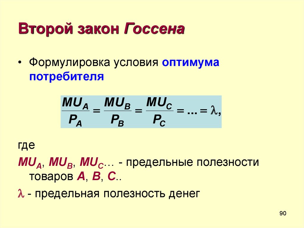 Второй формулировка. Формула второго закона Госсена. Второй закон Госсена формула. Первый и второй закон Госсена. Первый закон Госсена формула.