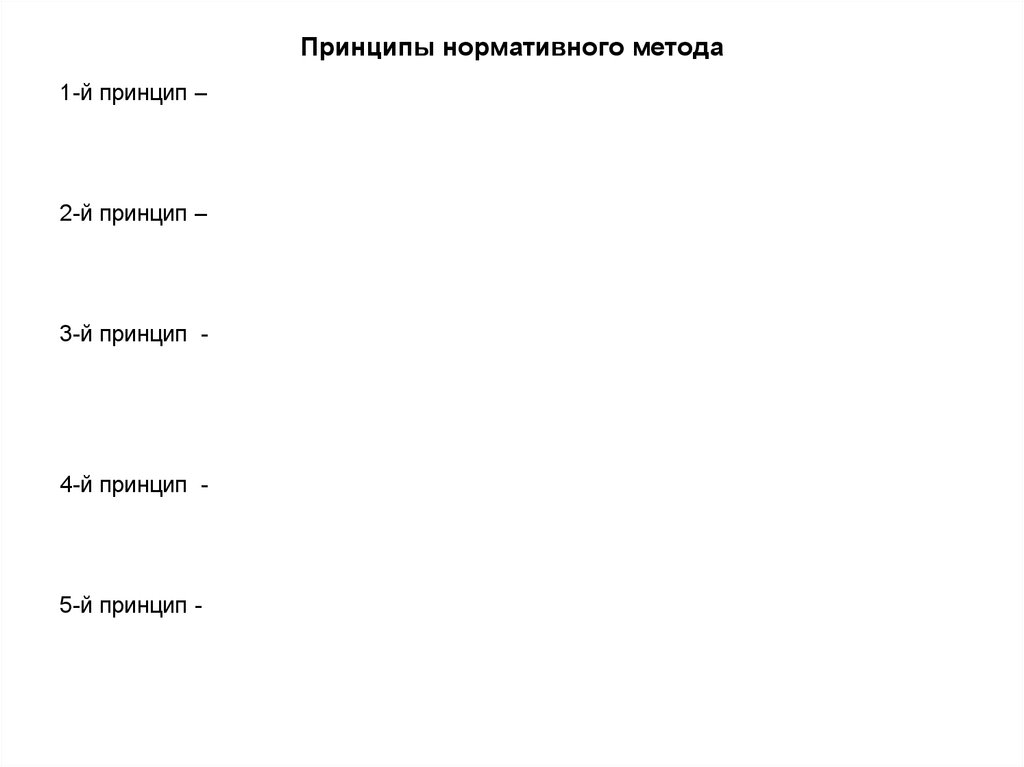 Принципы нормативного метода